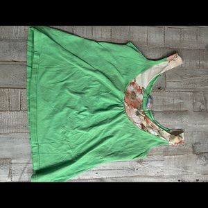 Women’s Green Flower Pascal USA Tank Top Size Large